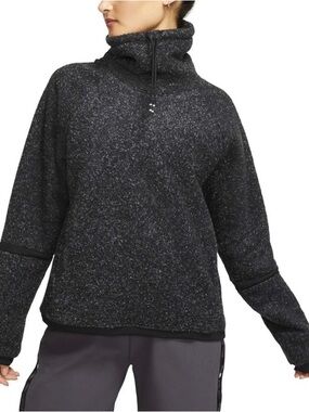 NWT Nike Therma Fleece Cowl Neck Sweatshirt in Heathered Gray (Size: M)